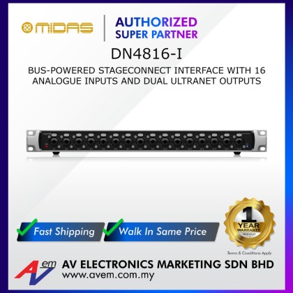 MIDAS DN4888 Bus-Powered StageConnect Interface with 8x8 Analogue